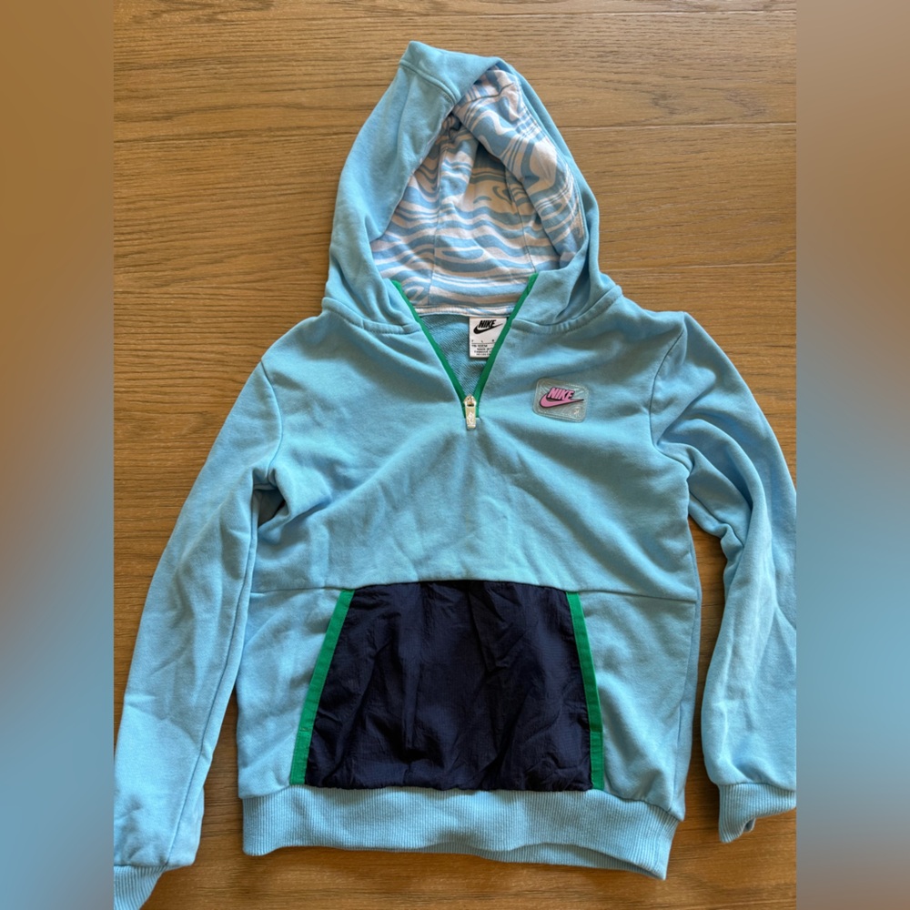 Nike Kids Light Blue and Navy, Fun Hoodie